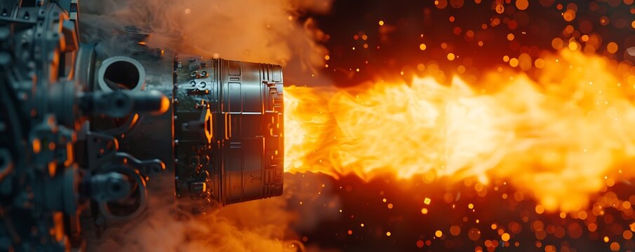 Rocket Engine Test, Flames and Complexity Up Close