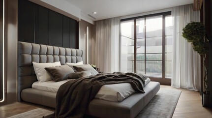 Modern bed room ,modern living room