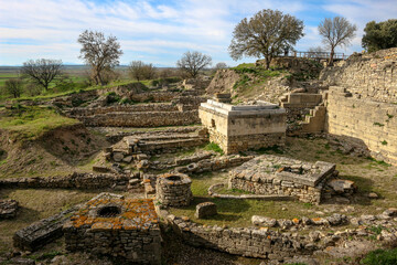 Fototapeta na wymiar Ruins of the ancient city of Troy, Turkey