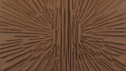 A descriptive paragraph capturing the texture and ambiance of a brown wooden acoustic panel wall for a design project Generative AI