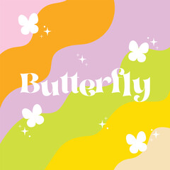 Butterfly Wavy Bright Colour