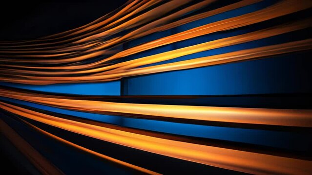 Golden rays flow across a dark blue background, creating dynamic ripples.
