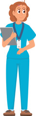 Female surgeon character. Cartoon woman medical worker