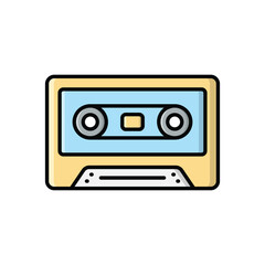 Obraz premium Color Line Cassette Tape vector icon