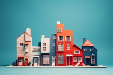 a group of houses made of paper