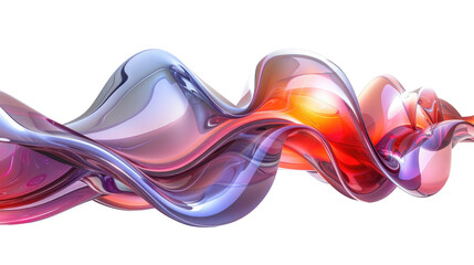 Modern futuristic wavy 3d red and blue on transparent background