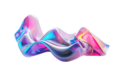 3d modern wave gradient blue and purple isolated on transparent background
