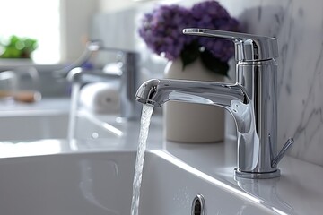 faucet in modern kitchen sink professional advertising photography