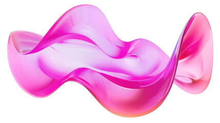 3d red wave isolated on transparent background