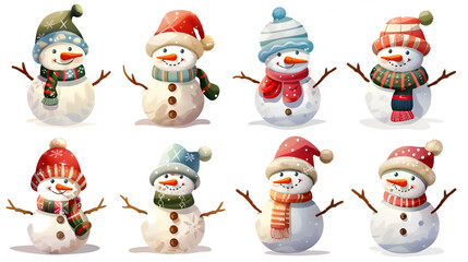 snowman and christmas decorations