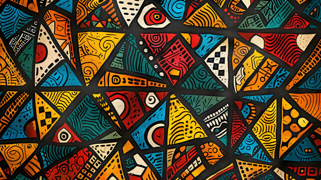 African tribal pattern background rich in colorful