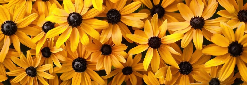 A lot of yellow BlackEyed Susan flowers with a full screen background