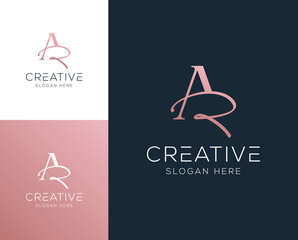 Initial letter RA AR logo design vector illustration