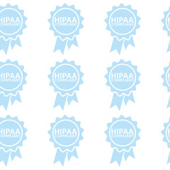 HIPAA badge seamless pattern isolated on white