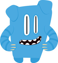 Fantasy monster. Funny blue kid game mascot