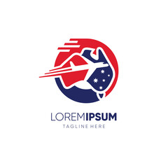 Letter O Australia Map Travel Flight Airplane Logo Design Vector Icon Graphic Symbol Illustration