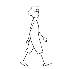 man walking simple figure on white background, vector