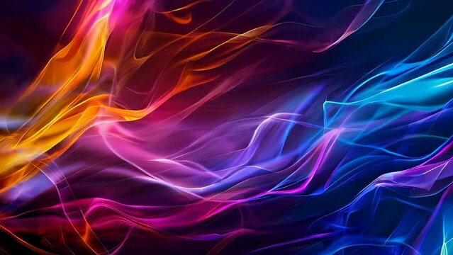 Abstract background with smooth lines in blue, purple and pink colors.