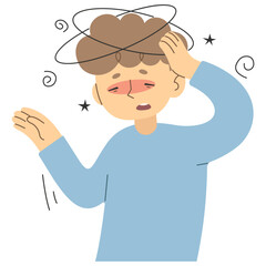 Faint 2 cute on a white background, vector illustration.
