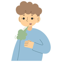 Burp 2 cute on a white background, vector illustration.
