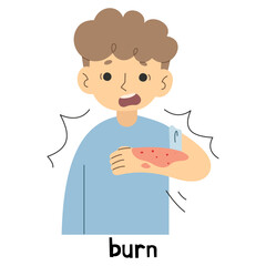 Burn 1 cute on a white background, vector illustration.
