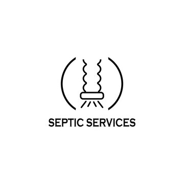 Cleaning Service. Vacuum Scrubber. Waste water septic tank icon  on white background 