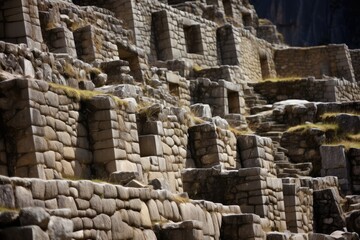 The delicate stonework on Machu Picchu's terraces in Peru.