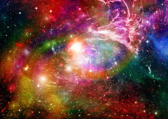 galaxy in a free space. 3D rendering