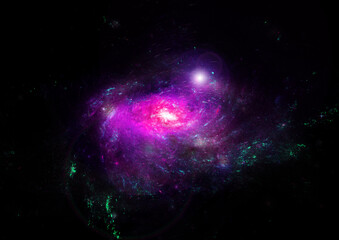 galaxy in a free space. 3D rendering