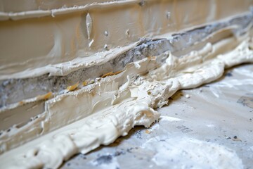 closeup of sealant application on asbestoscontaining joint