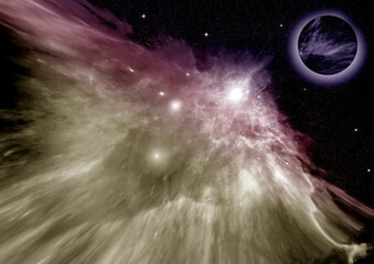 galaxy in a free space. 3D rendering