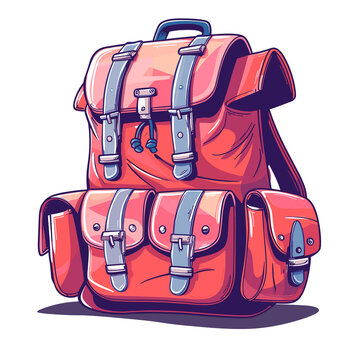 Backpack Cartoon, Isolated Transparent Background Images