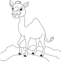 A camel walking coloring page