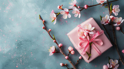 cherry blossom with gift box 