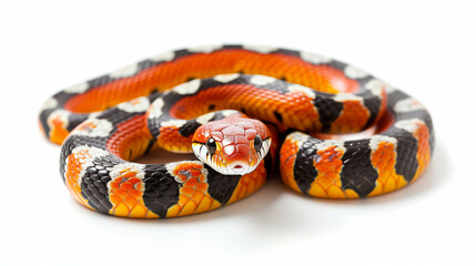 Naklejka premium Beautiful colorful fancy snake On a white background.