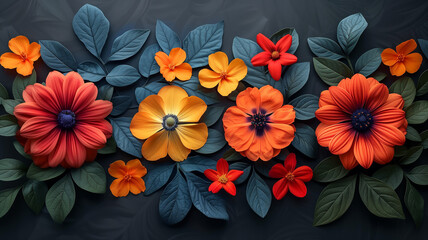 A bunch of flowers on a table