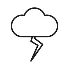 Cloud icon nature power. Thunderbolt strikes sharply. Vector illustration. EPS 10.
