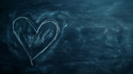 chalk hand-drawn heart shape with copy space top view, heart shape hand-drawn with chalk closeup, heart shape 