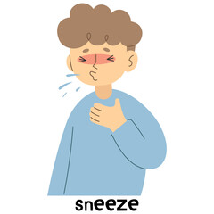 Sneeze 1 cute, PNG illustration.
