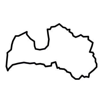 vector latvia outline map on white background