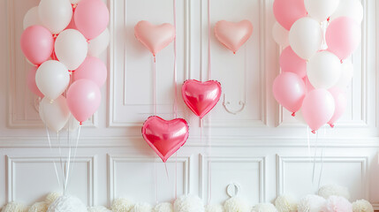 heart shaped balloons background 