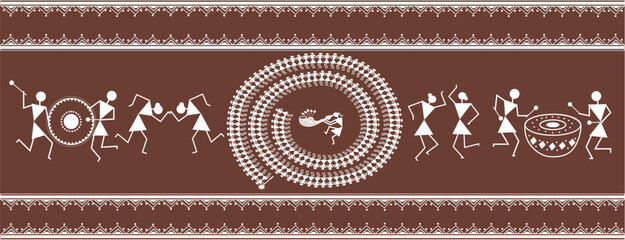 Tribal Warli Painting Music And Dance
