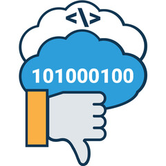 Dislike Binary Code Vector Icon easily modified