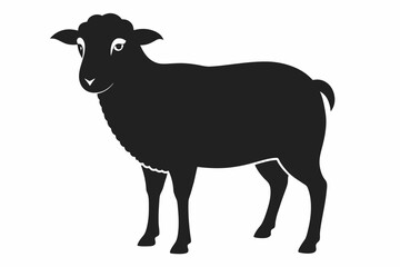 Sheep silhouette vector art illustration