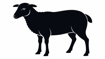 Sheep silhouette vector art illustration