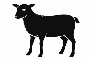 Sheep silhouette vector art illustration