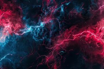 ed and blue lightning abstract electrical background - obrazy, fototapety, plakaty