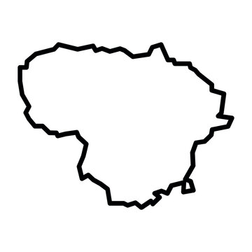 vector lithuania outline map on white background