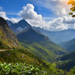 Naklejka premium Mountain Landscapes with Sunshine