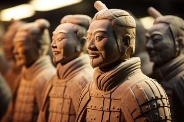 Foto op Canvas The weathered sculptures at the Terracotta Army site in China. © OhmArt